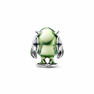 Privjesak Disney Pixar Monsters Inc Mike srebrni sa ledeno zelenim kristalom i zelenim emajlom 