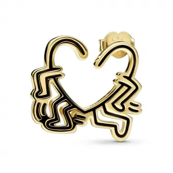 Pojedinačna naušnica Keith Haring™ x Pandora Srce koje hoda​ 