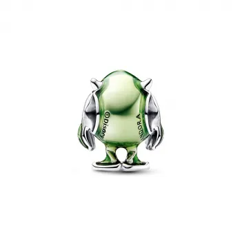 Privjesak Disney Pixar Monsters Inc Mike srebrni sa ledeno zelenim kristalom i zelenim emajlom 