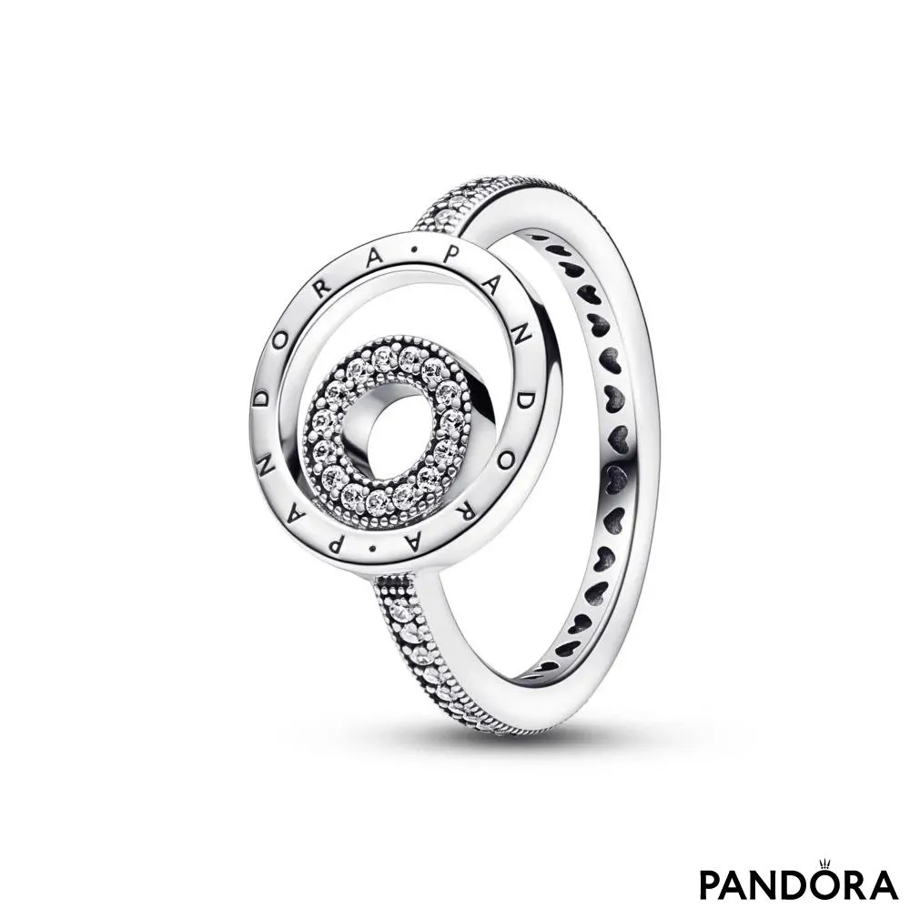 Prsten Pandora Signature logo pavé krugovi. 