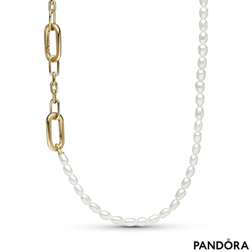 Tanka ogrlica Pandora ME Obrađeni slatkovodno gajeni biser 