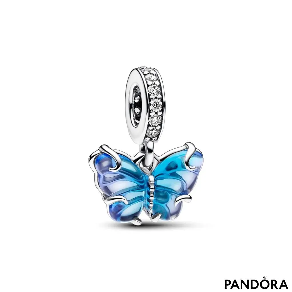 Viseći privjesak Plavi leptir od Murano stakla 