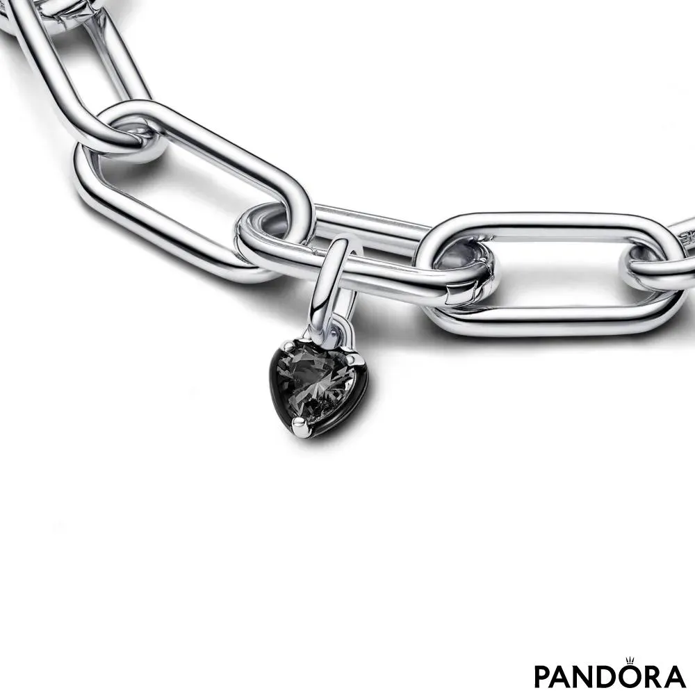 Mini viseći Pandora ME Crna čakra u obliku srca privjesak 