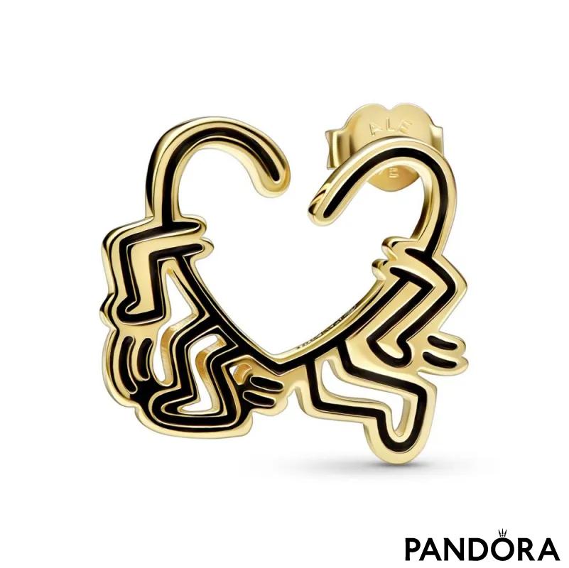 Pojedinačna naušnica Keith Haring™ x Pandora Srce koje hoda​ 