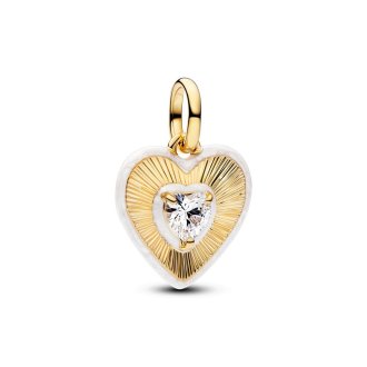 Medaljon Bijelo srce od 14k pozlate