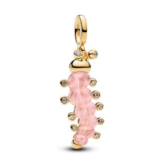 Viseći privjesak roze gusjenice od 14k pozlate